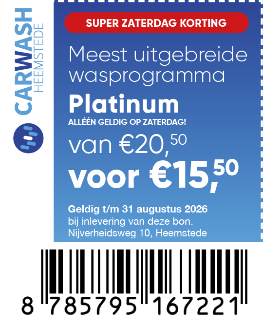 Super zaterdag korting: Platinum van €20,50 voor €15,50